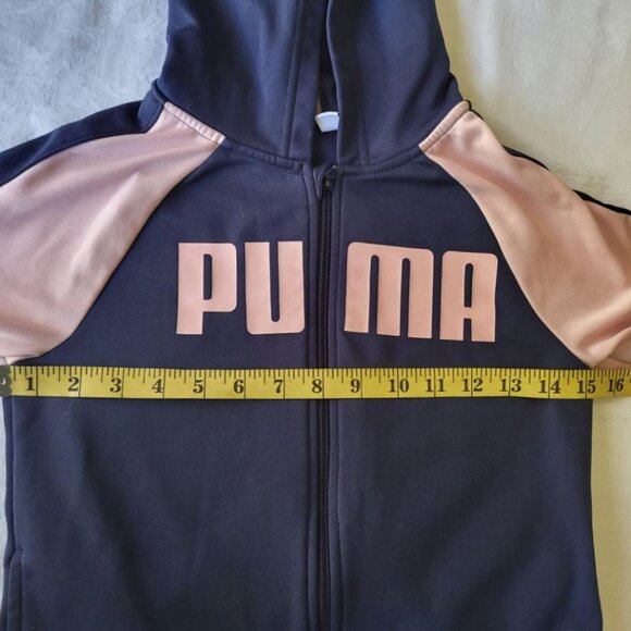 Girls Puma size 8 pink and blue hooded zip jacket - Picture 7 of 7